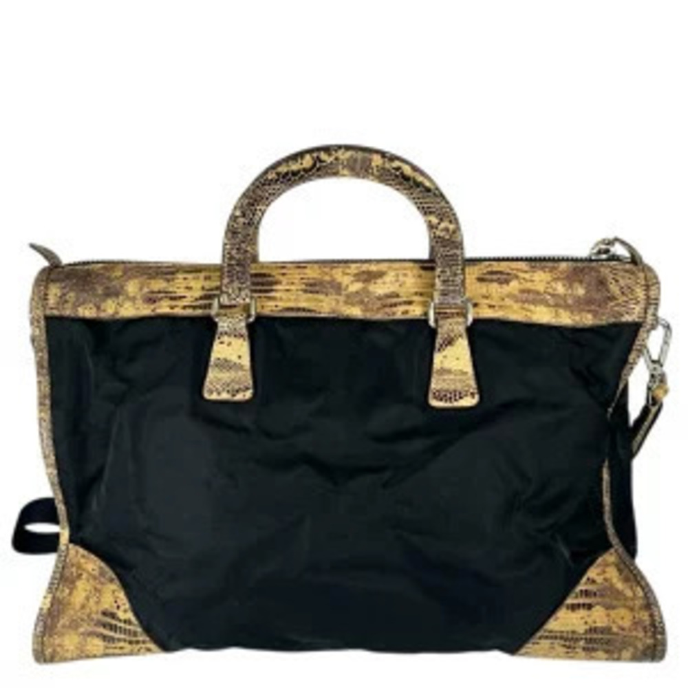 Prada Python Triangular 2Way Shoulder Bag Black - Picture 2 of 10